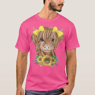 Highland Cow With Sunflowers T-Shirt