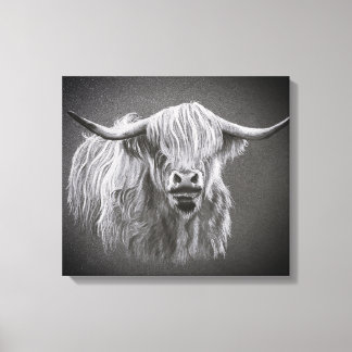 Highland Cow Wrapped Canvas Print