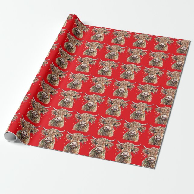 Highland Cow Wrapping Paper (Unrolled)
