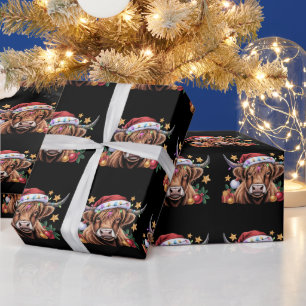 Highland Cow Xmas Heifers Farm Farmer Animal Lover Wrapping Paper