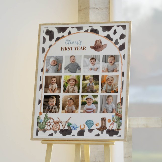 Highland Cowboy First Birthday Milestone Sign (Creator Uploaded)