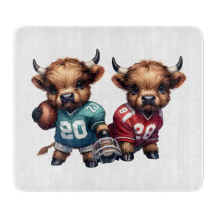 Highland Cows and Football Cutting Board