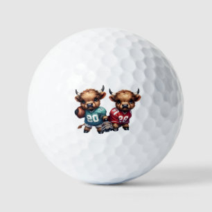 Highland Cows and Football Golf Balls