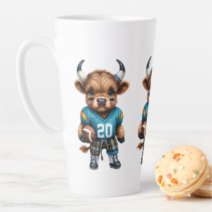 Highland Cows and Football Latte Mug