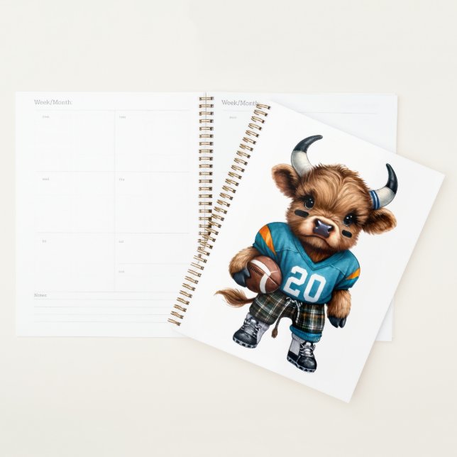 Highland Cows and Football Planner (Display)
