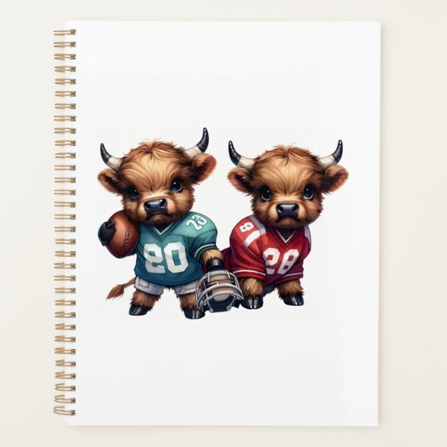 Highland Cows and Football Planner (Front)