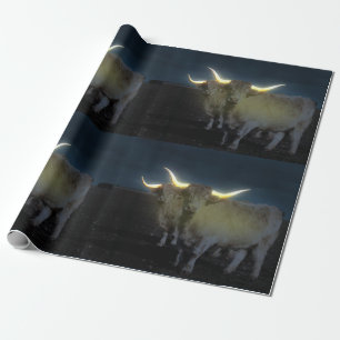 Highland Cows Glowing In The Dark, Gift Wrap