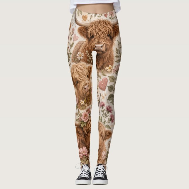 highland cows leggings (Front)