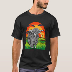 Highland Cows Sunset Women Girls Cow T-Shirt
