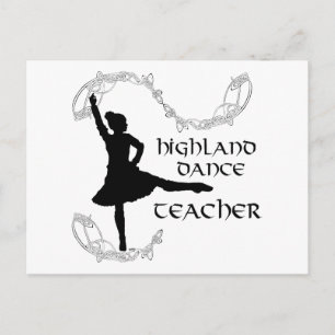 Highland Dance Teacher - Black Silhouette Postcard
