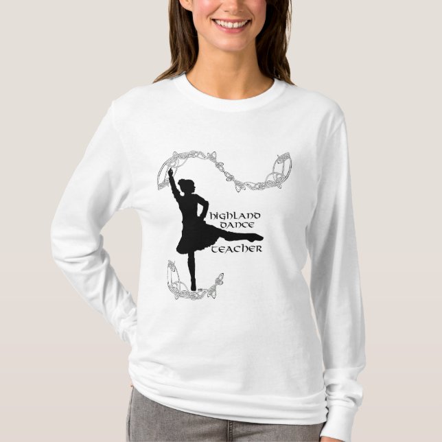 Highland Dance Teacher - Black Silhouette T-Shirt (Front)