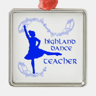 Highland Dance Teacher - Blue Metal Tree Decoration