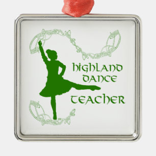 Highland Dance Teacher - Green Metal Tree Decoration