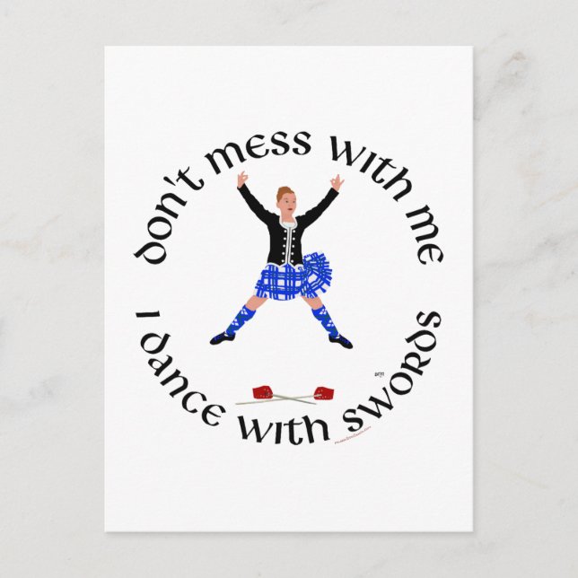Highland Dancer Don't Mess With Me Postcard (Front)