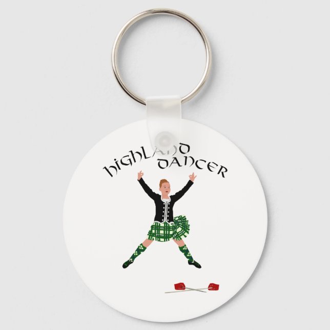 Highland Dancer Ghillie Callum Sword Dance Key Ring (Front)