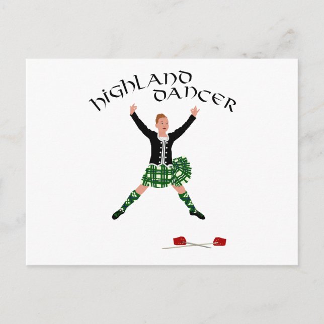 Highland Dancer Ghillie Callum Sword Dance Postcard (Front)