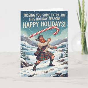 Highland Dancer Happy Holidays Christmas Card