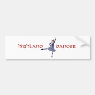 Highland Dancer in Blue Bumper Sticker