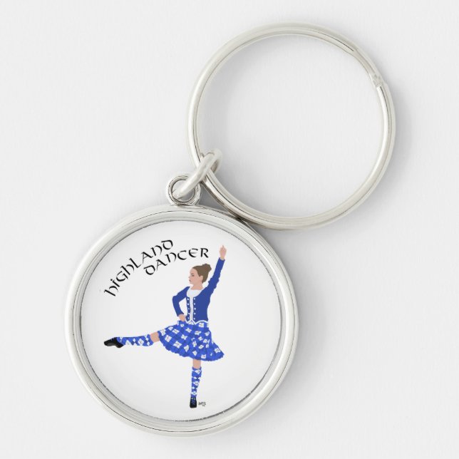 Highland Dancer in Blue Key Ring (Front)