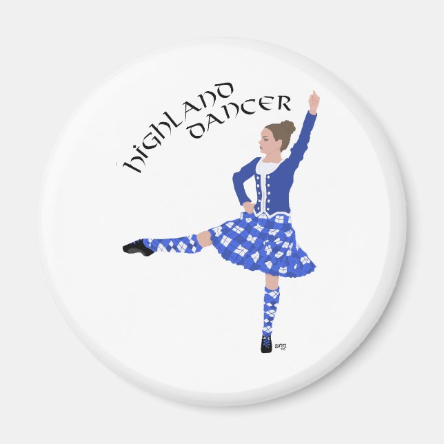 Highland Dancer in Blue Magnet (Front)