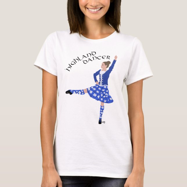 Highland Dancer in Blue T-Shirt (Front)