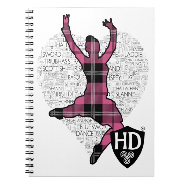 Highland Dancer Note Pad Spiral Notebook (Front)