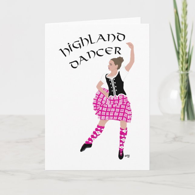 Highland Dancer Pink Card (Front)