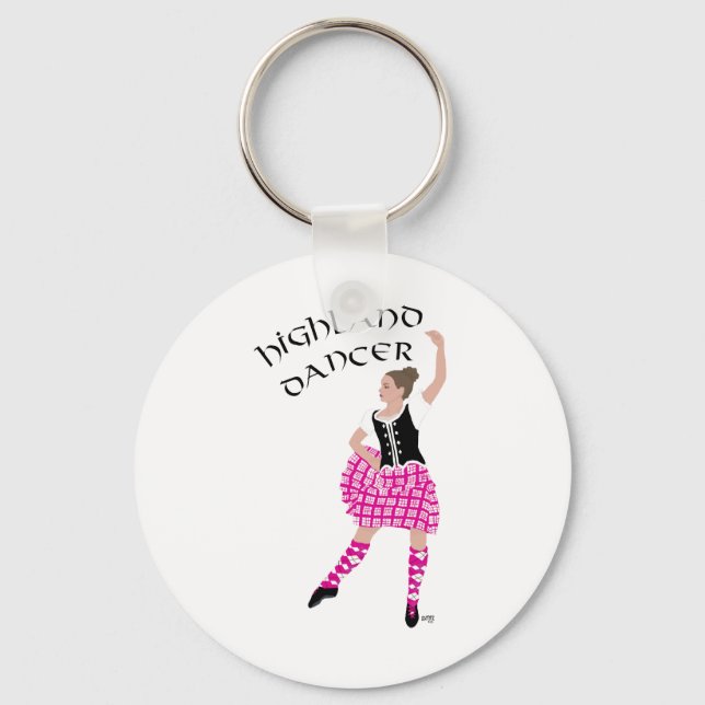 Highland Dancer Pink Key Ring (Front)