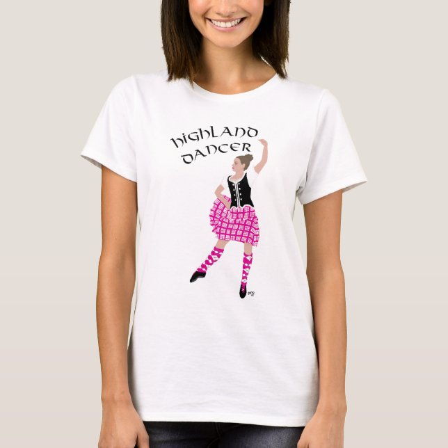 Highland Dancer Pink T-Shirt (Front)