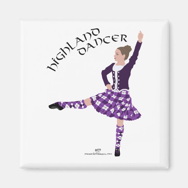 Highland Dancer Purple Magnet (Front)