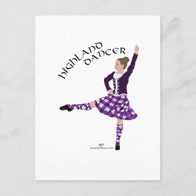 Highland Dancer Purple Postcard (Front)