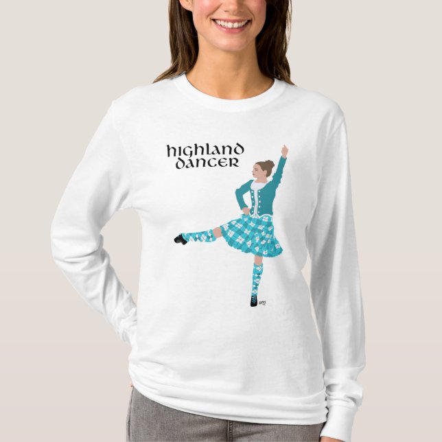 Highland Dancer Turquoise T-Shirt (Front)
