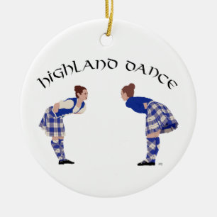 Highland Dancers Bow Ceramic Tree Decoration