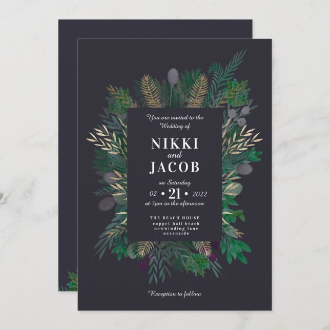 Highland Dark wedding invite (Front/Back)