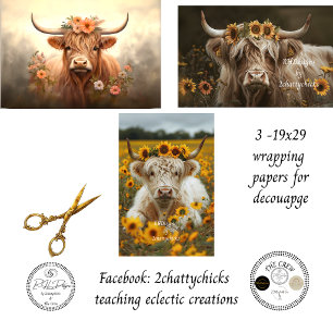 Highland Farmhouse Sunflower Vintage 3-19x29 sheet