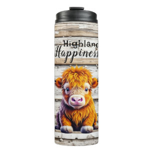 Highland Happiness   Cute Baby Cow Thermal Tumbler
