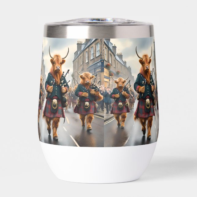 Highland Harmony:  Bagpipe Highland Cow Band  (Front)