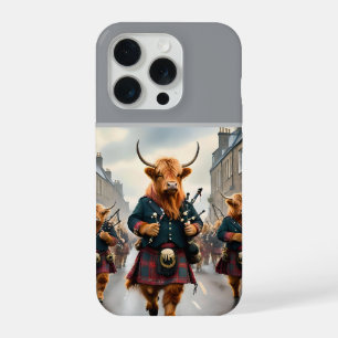 Highland Harmony: Bagpipe Highland Cow Band iPhone 15 Pro Case