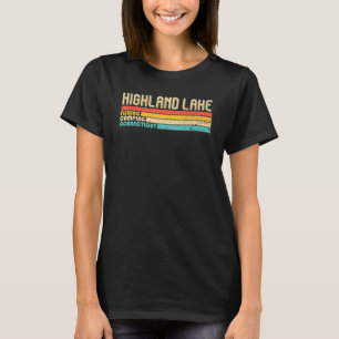 Highland Lake Connecticut Funny Fishing Camping Su T-Shirt