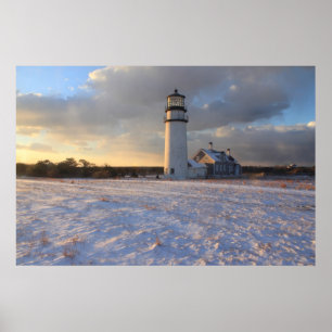 Highland Lighthouse Cape Cod in Winter Poster