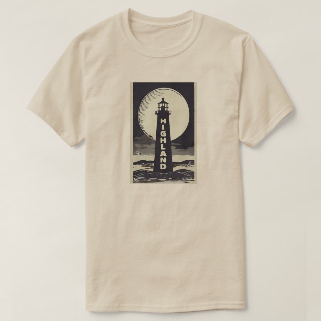 Highland Lighthouse Massachusetts Moon T-Shirt (Design Front)