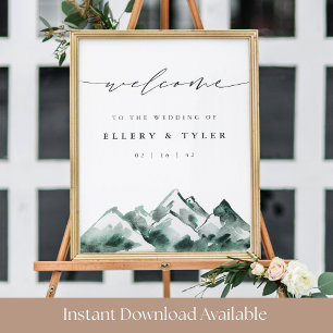 Highland   Mountain Wedding Printable Welcome Sign