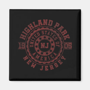 Highland Park Nj New Jersey Vintage City Apparels Magnet