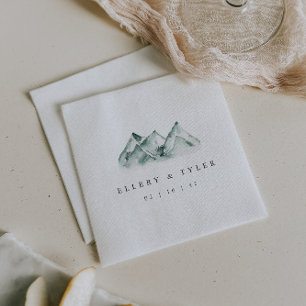 Highland   Personalised Mountain Wedding Napkin