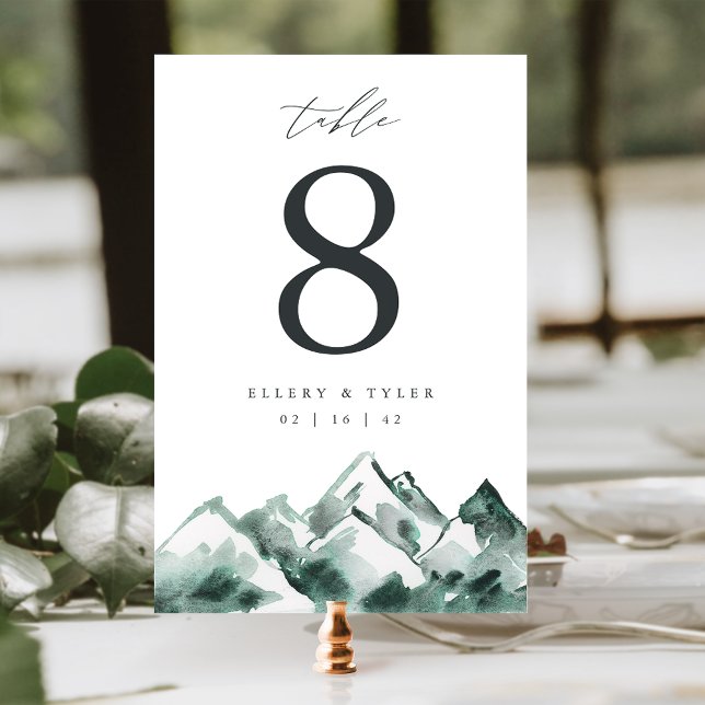 Highland | Personalised Mountain Wedding Table Number (Creator Uploaded)