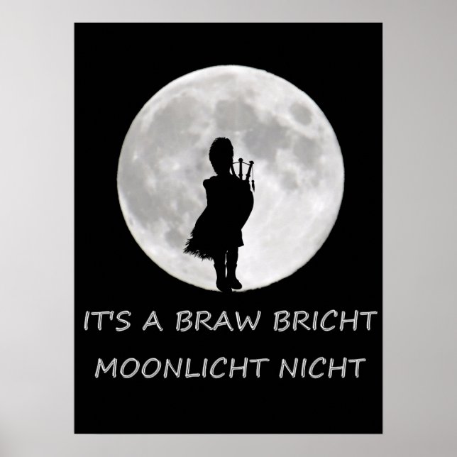 Highland Piper in Bright Moon Poster (Front)