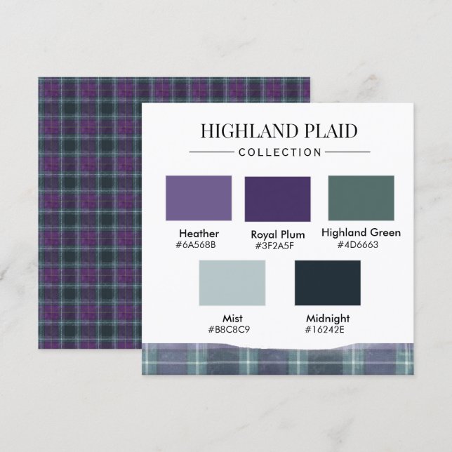 Highland Plaid Colour Palette Card (Front/Back)