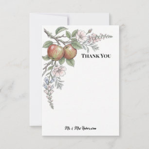 Highland Romance Apple and Blush Floral Thank You Card