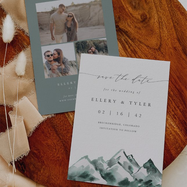 Highland | Rustic Minimal Mountain Wedding Save The Date (Creator Uploaded)