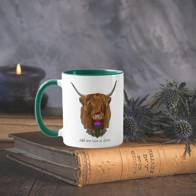 Highland Scottish Cow Purple Celtic Thistle Mug (Creator Uploaded)